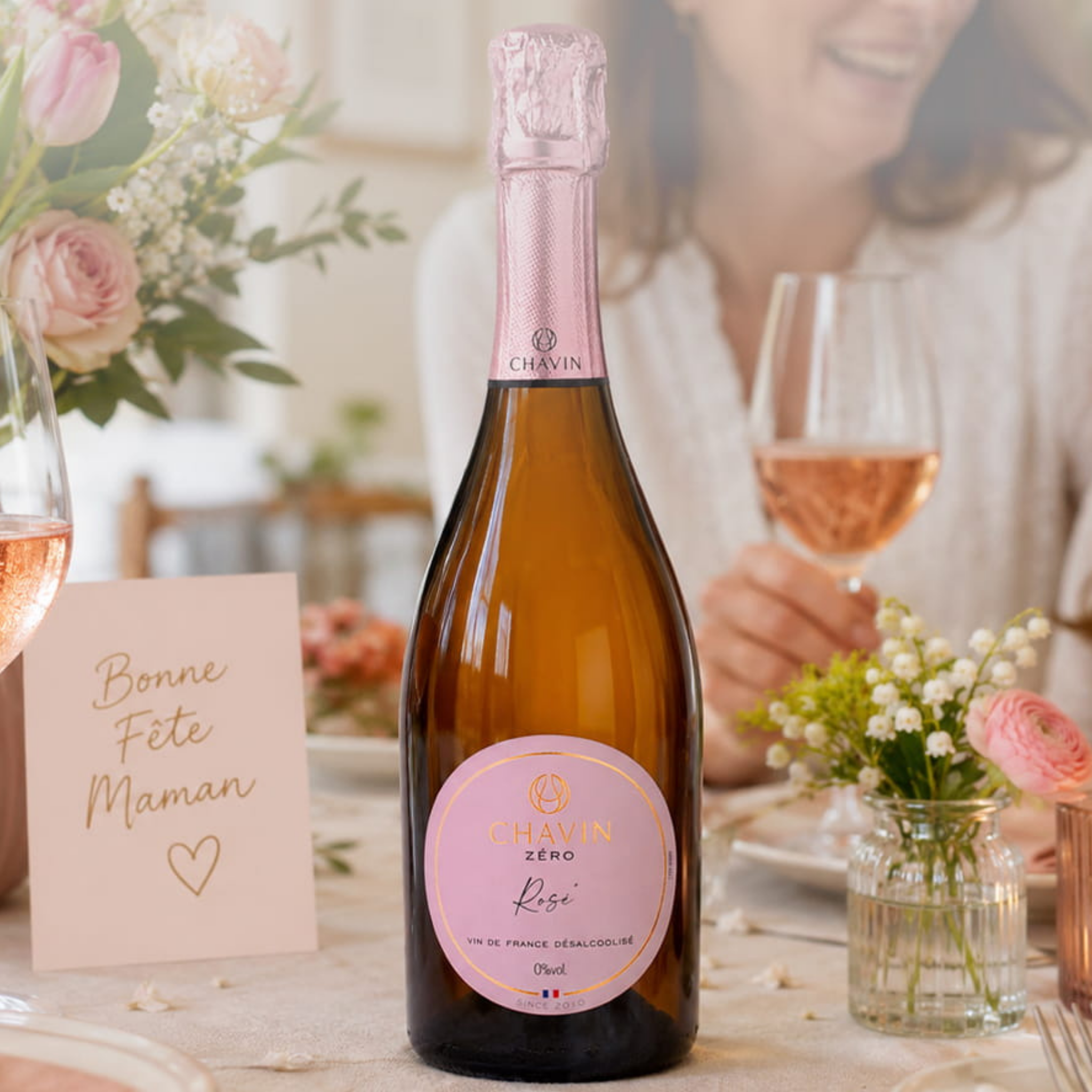Chavin Zéro - Vin de France Désalcoolisé Pétillant Rosé 0.0%