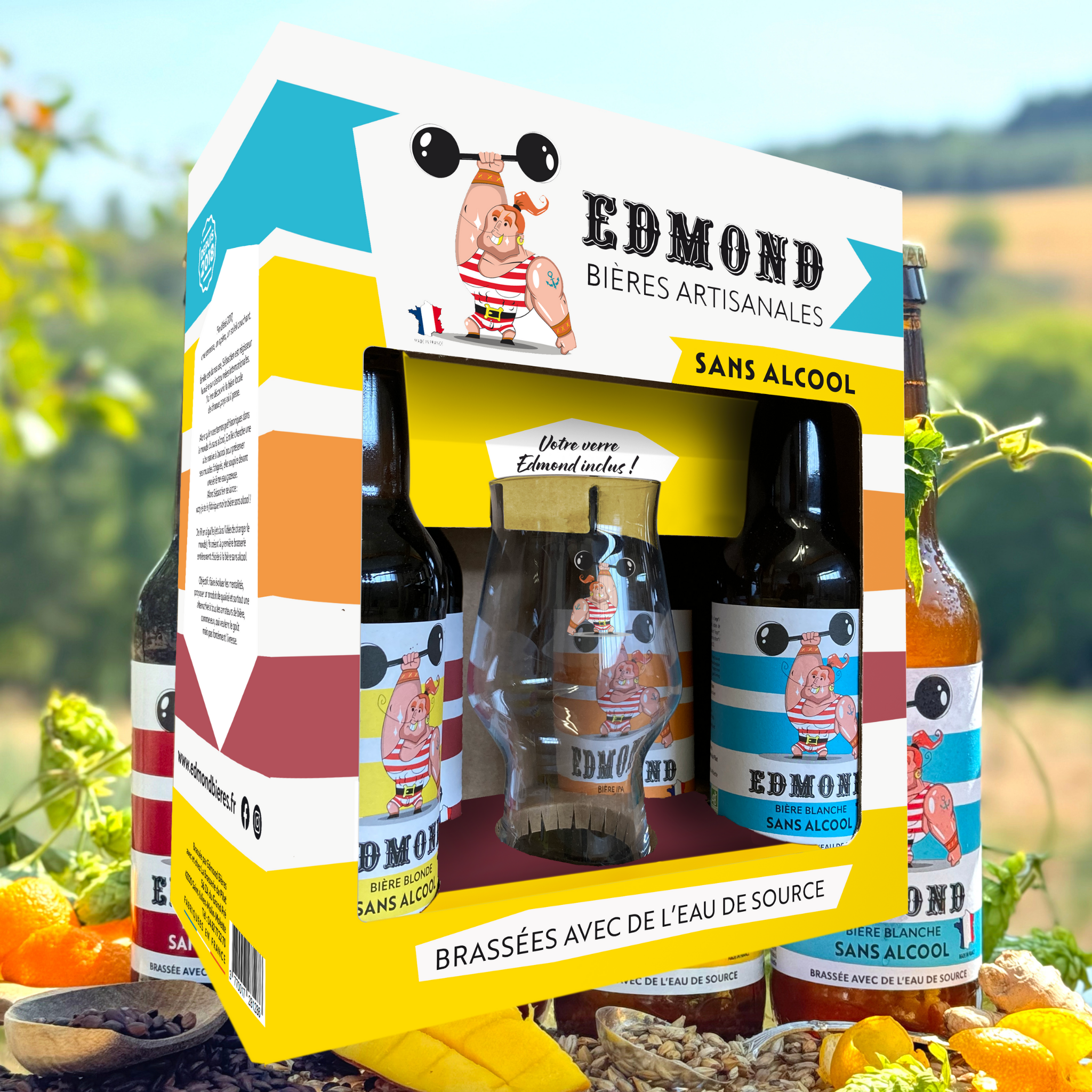Edmond - Coffret 4x33 cl + 1 verre