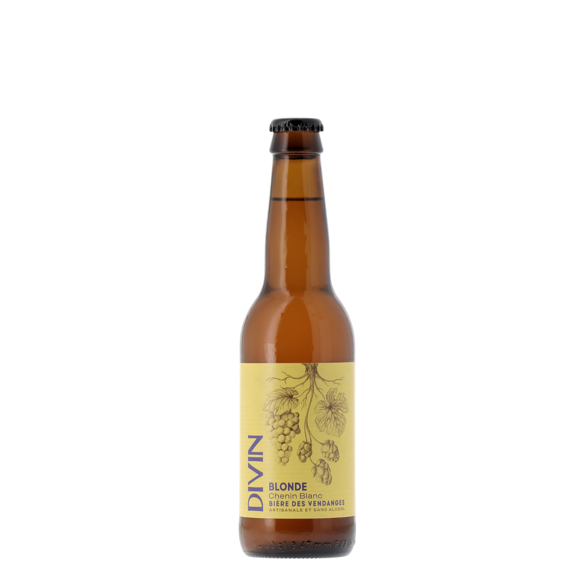 Bouteille de Divin Bière des Vendanges Blonde Chenin Blanc, bière sans alcool