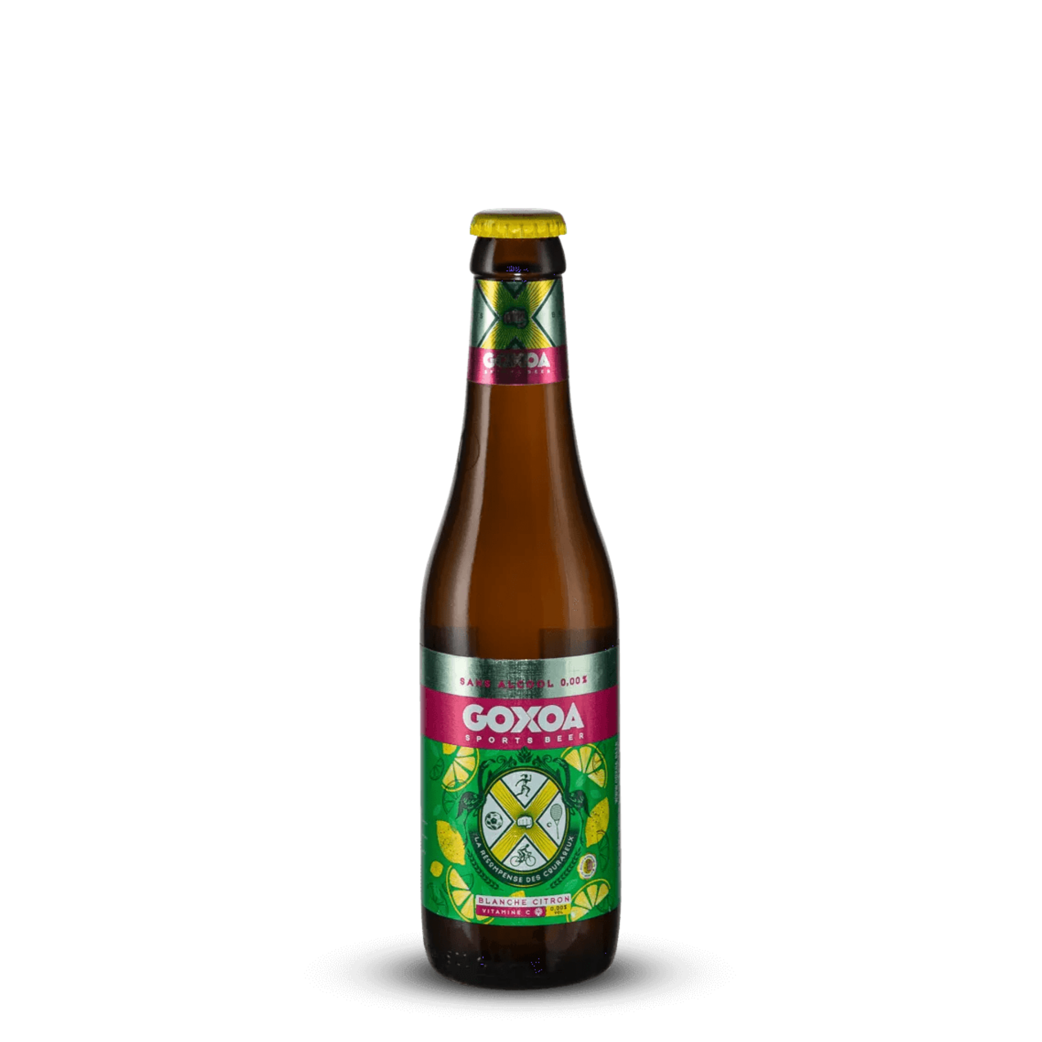 Bouteille de Goxoa Goxoa Blanche Citron 0,0 % 33 cl, bière sans alcool