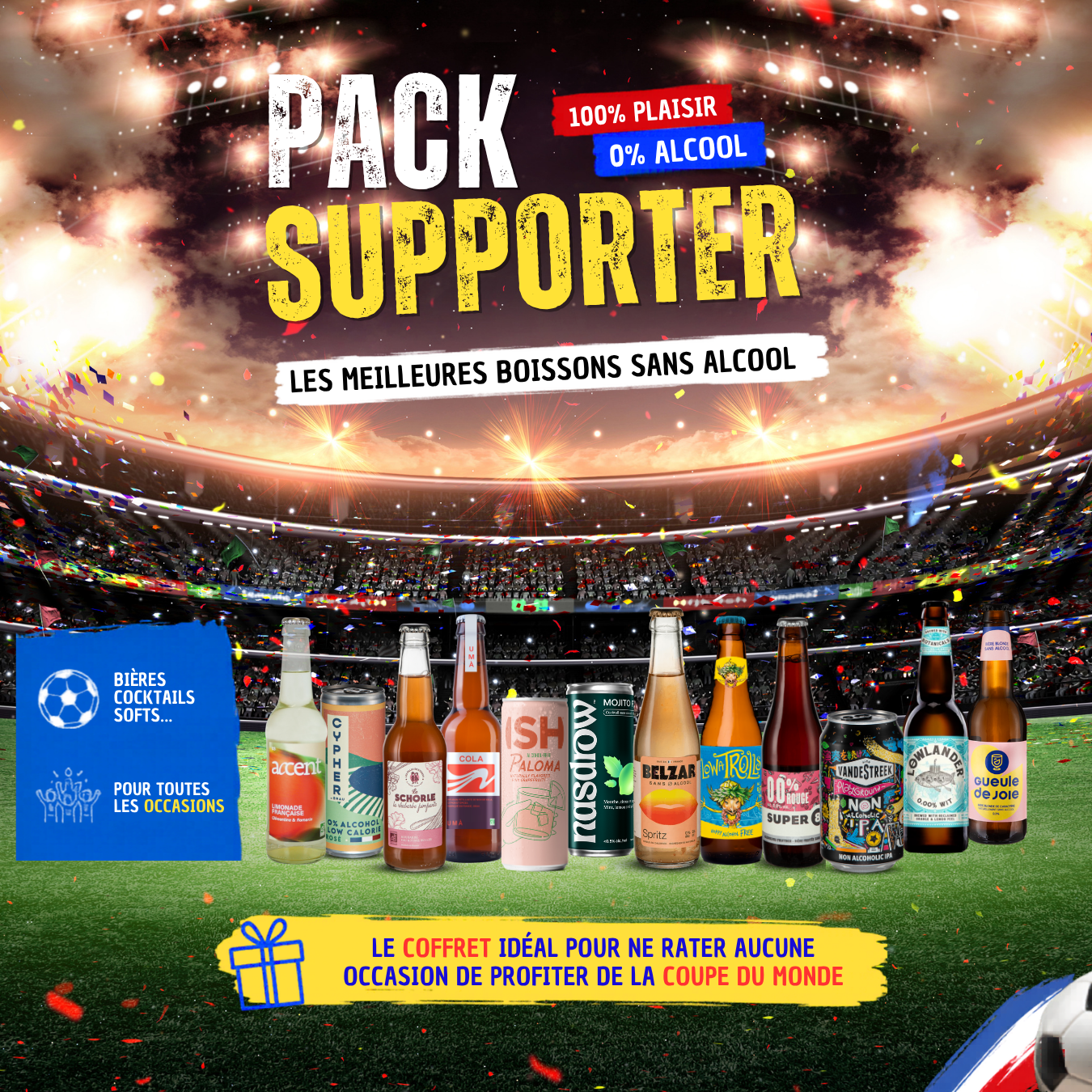 Coffret Coupe du Monde — L’Équipe Type Sans Alcool (12 boissons)