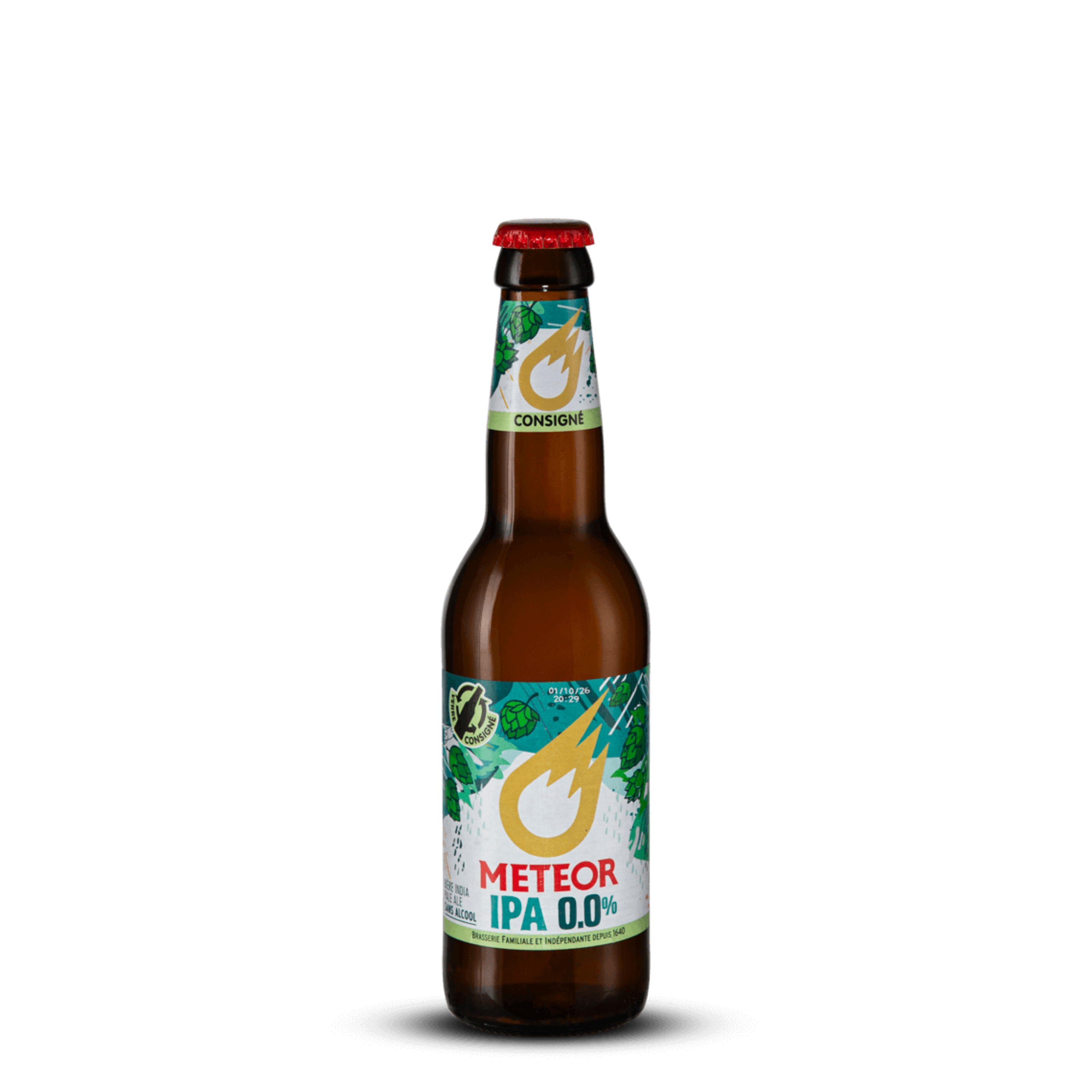 Bouteille de Meteor IPA 0.0%, bière sans alcool