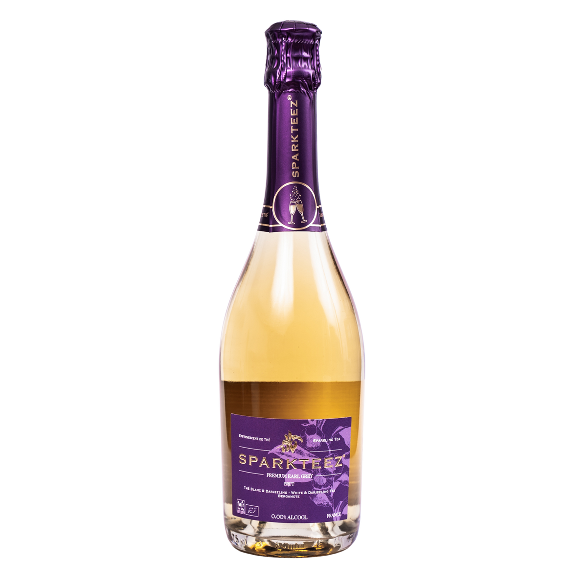 Sparkteez - Premium Earl Grey sparkling tea - Alcohol-free - 75cl