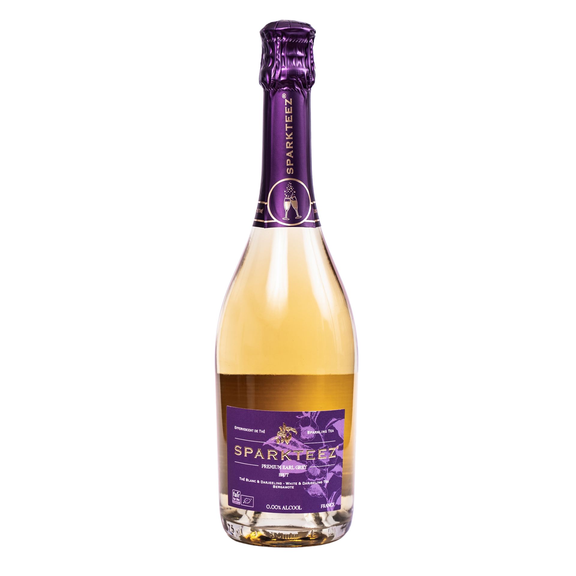 Sparkteez - Premium Earl Grey sparkling tea - Alcohol-free - 75cl